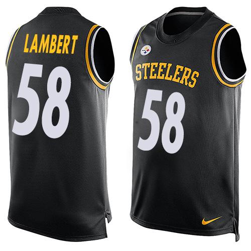 Nike Steelers #58 Jack Lambert Black Team Color Men's Stitched NFL Limited Tank Top Jersey